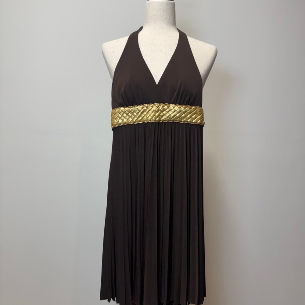 Speechless Chocolate Dress with Gold Detail Size Small